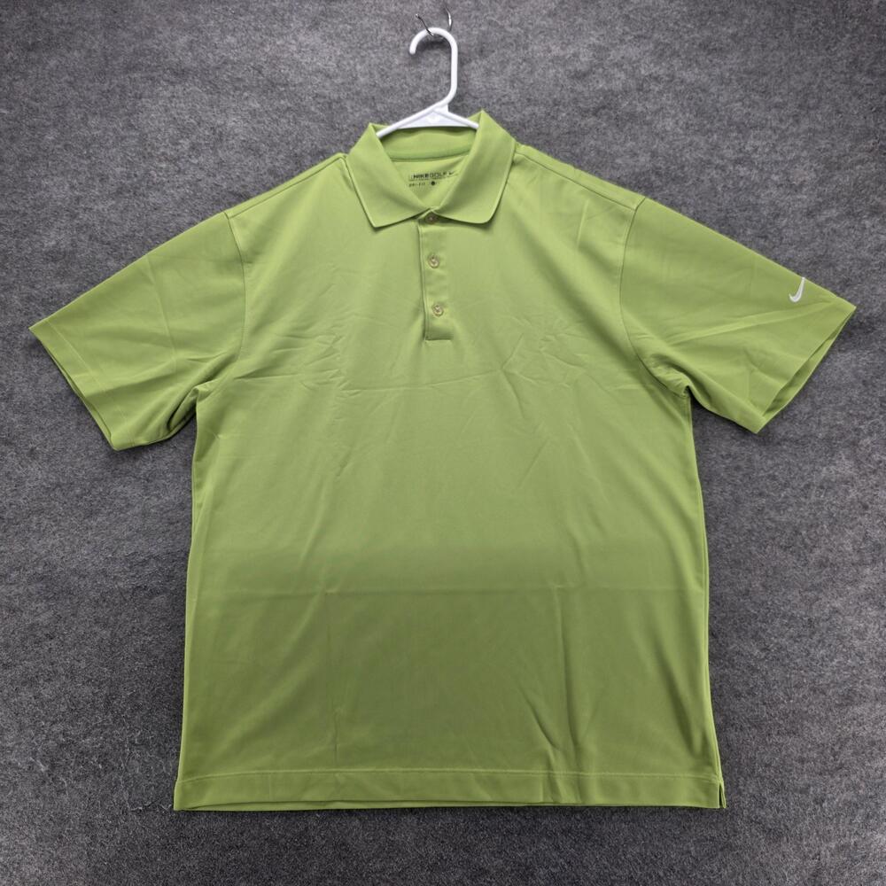 Nike Golf Polo Shirt Mens L Green Polyester Dri-FIT Tagless Moisture Wicking